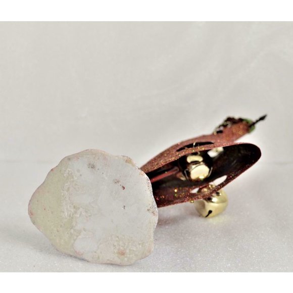 13" Tabletop Glitter Metal Christmas Tree w/ Bells - Picture 5 of 5